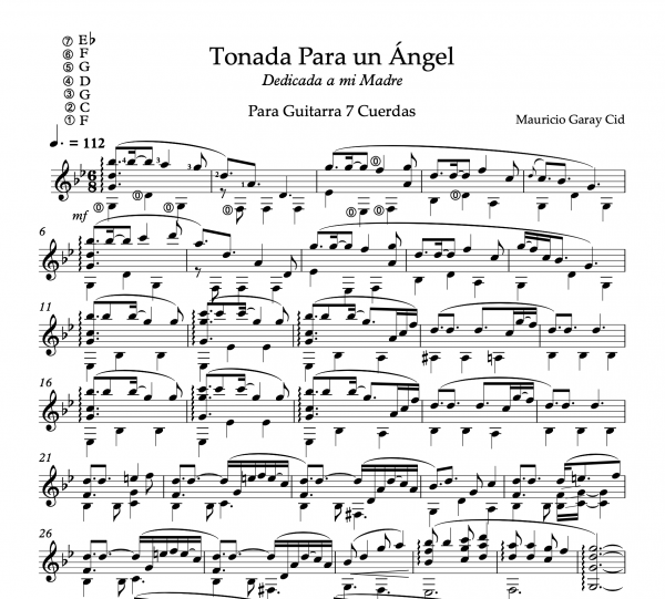 Tonada Para un Ángel - Guitarra 7 Cuerdas